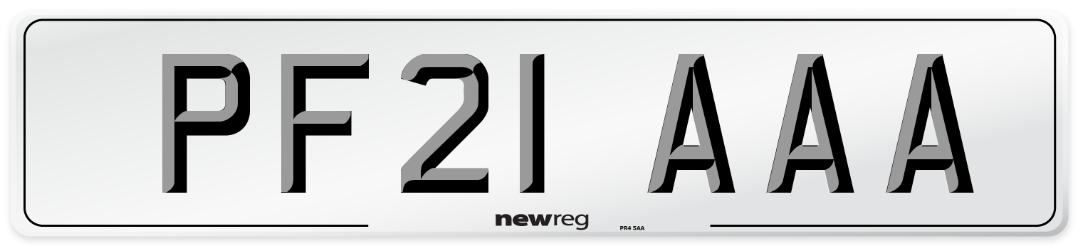PF21 AAA Number Plate from New Reg